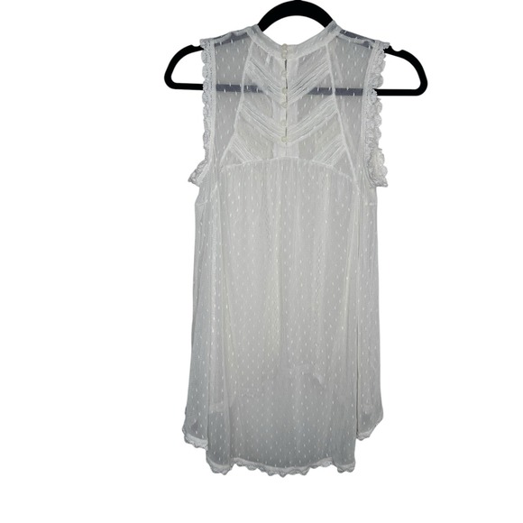 Free People Lace New Romantics Blouse Top Shirt Mesh Sheer Victorian S Small FP - Picture 3 of 9